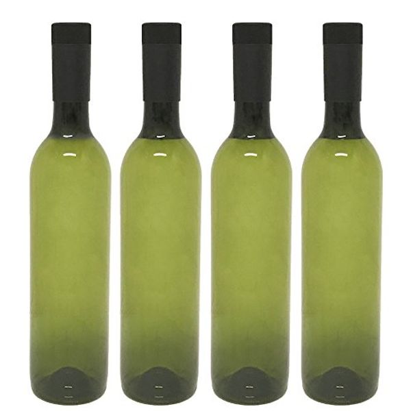 nicebottles Plastic Wine Bottles & Screw Caps, Green, 750ml - Pack of 4