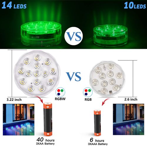 Pool Lights Submersible LED Light with Remote, Waterproof Pond Lights with Upgrade Suction Cups,Magnets, 16 Changeable Colors 3.35'' Battery LED light for Underground Pool Fountain Pond Aquarium