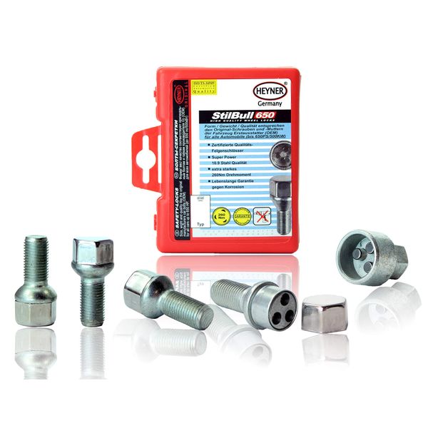 Heyner Locking Wheel Nuts M14x1.5 Set 4 Locks Alloys Antitheft Protection Bolts ZA