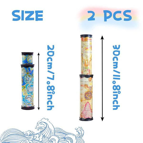 Anyumocz 2 Pcs Magic Kaleidoscope,Old World Kaleidoscope Classic Toys,Stretchable Long Classic Kaleidoscope Toy for Boys and Girls Gifts,Children Toys(Two Colors)