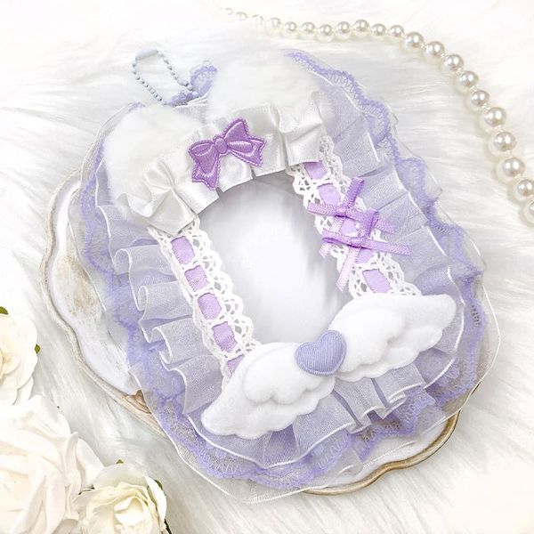 G trigger Ruffle Lace Deco Trading Card Case Lavender