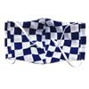 Washable! Japanese Pattern Tenugui Mask Checkered Blue Adult (Medium)