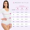 Merry Style Damen Langarm Body MS-114 (Schwarz, S)