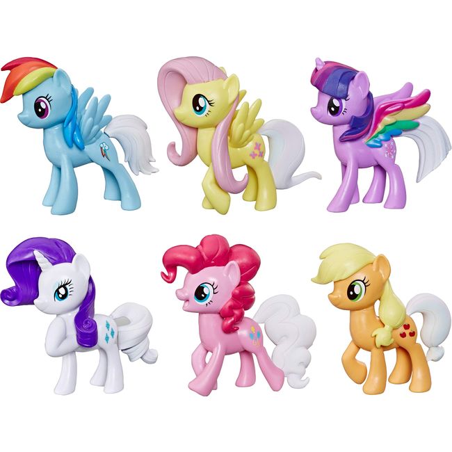 My Little Pony Toy Rainbow Tail Surprise -- Collection Pack of 6 3" Pony Figures with Color-Change Features, Kids Ages 3 Years Old & Up