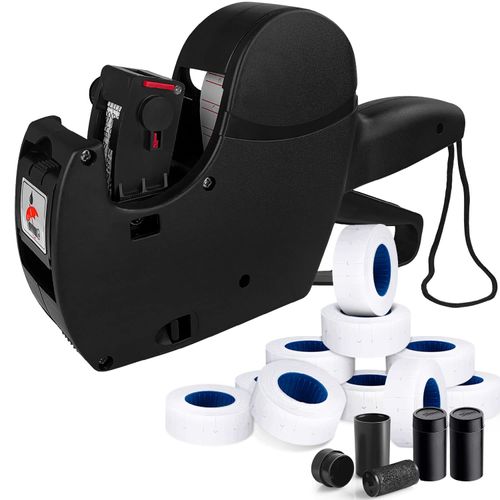 8 Digits Pricing Gun Price Tag Gun, Price Gun with Labels with 3 Ink Refill Label Gun Pricing Guns and 10 Roll Label Paper for Office Retail Shop Grocery Store Organization Marking (Black)
