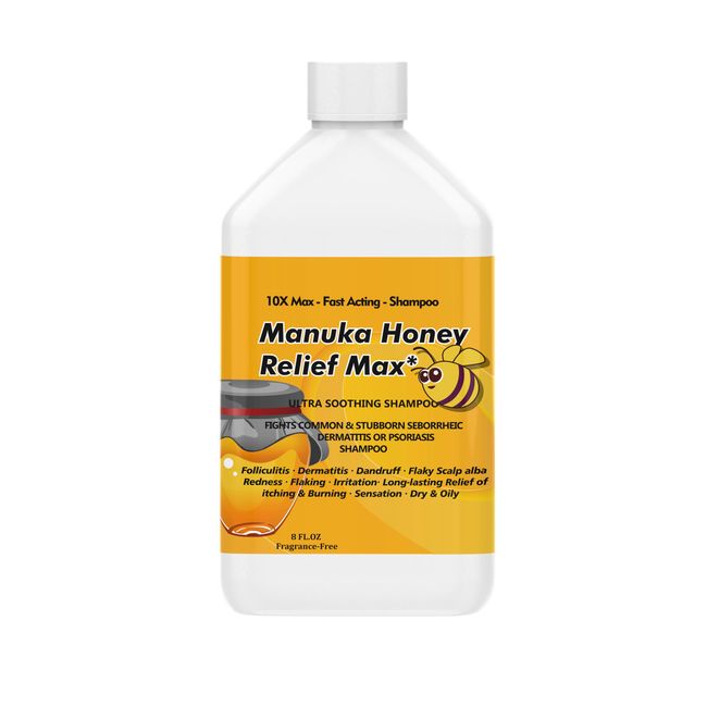 4 Pack Manuka Honey Shampoo, Folliculitis Shampoo, Seborrheic Shampoo, Anti-Dandruff & Antifungal Shampoo, Folliculitis, Dandruff, Scalp Psoriasis, Relieve From Itchy and Dry Scalp, Soothing Scalp