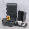 Jnktka Gray Plastic Baskets with Lids, 6 Pack Storage Baskets for Organizing