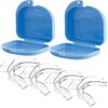 Teeth Whitening Trays 4 Pcs with 2 Travel Storage Cases BPA Free Moldable Trimmable Thin Mouth Trays Dental Tooth Whitener Bleaching Trays