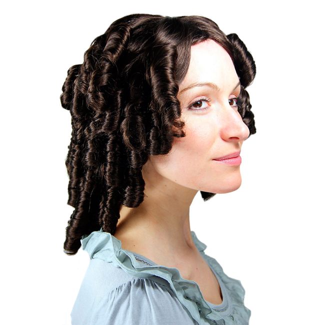 Quality COSPLAY Lady Wig COLONIAL Baroque Victorian Coils/Curls BROWN brunette 6006A-6