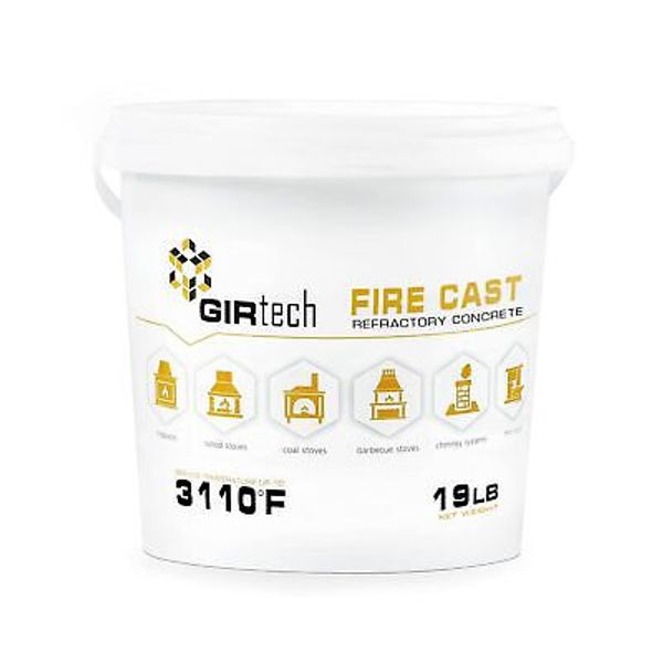 FireCast Castable Refractory Cement Mix 3110 Degree Fahrenheit 19 Lbs High Te...