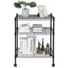 Durable Shelving Storage Unit 2" Wheel Casters Steel Organizer Wire Rack 3-Shelf