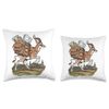 Antelope with Hiking Backpack for Adventure Lovers Throw Pillow