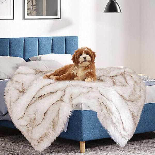 60x50" Luxury Dog Blanket Pet Plush Throw for Couch Sofa Bed Protector Cover Mat