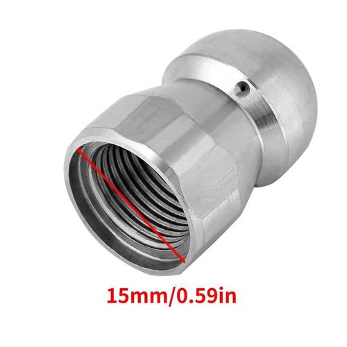 High Pressure Water and Sewer Jets Cleaning Nozzle Stainless Steel Washer Accessory for Pipe and Drainer 3/8in