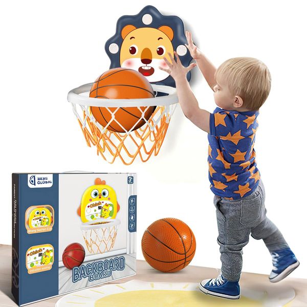 FKCOQ Indoor Mini Basketball Hoop for Toddlers Kids Boys Bedroom,Adjustable Height,Space-Saving,Christmas Birthday Gifts Toy for Boys,Toddler Toys(Medium/No Scoring 2)