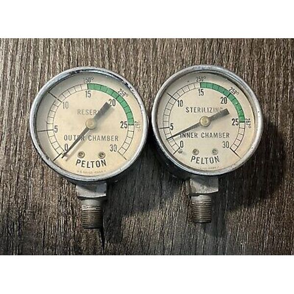 PRESSURE GAUGE for AUTOCLAVES  PELTON Chamber Sterilizing 18888 18889