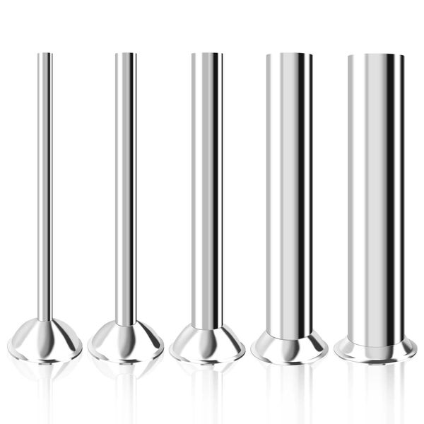 YBS 5 Sizes Stainless Steel Sausage Stuffing Tubes and Sausage Stuffer Funnels for #5 Sausage Stuffers