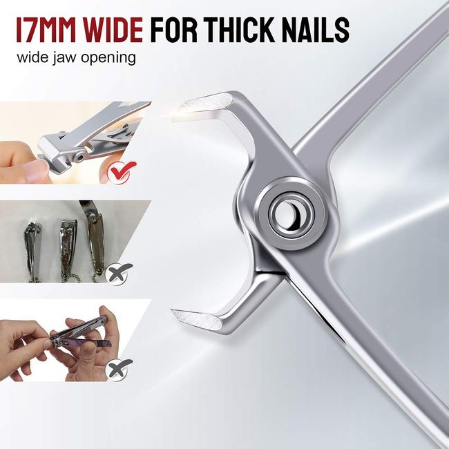 Nail Clippers for Thick Nails - Pretty Diva Wide Jaw Opening