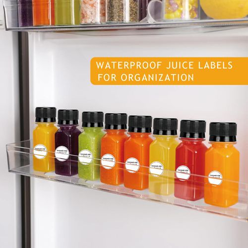 Z-synka 12Pack 2oz Small Plastic Bottles Juice Shot Containers with Caps Label,Funnel,60ml Reusable Mini Wellness Shot Bottles with Lids for Juice,Smoothie,Milk,Ginger,Liquids,Weddings DIY Drink Jar