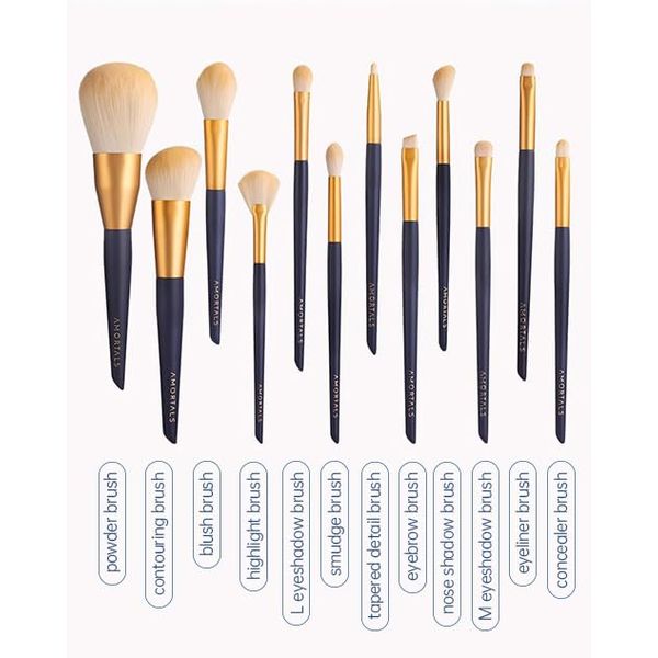 AMORTALS Makeup Brush Set 12 Pz con Borsa