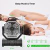 Portable USB Fan for Baby, Quiet Operation, with LED Light, Remote Control, Time