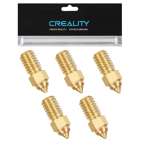 Official Creality Ender 3 V3 SE Nozzles 0.4mm 5PCS High-Speed Brass Nozzles 3D Printer Accessories M6 Hotend Extruder Nozzle for Ender 5 S1/Ender 7 3D Printer