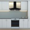 30 inch Wall Mount Range Hood 450CFM Kitchen Stove Vent Button control Black