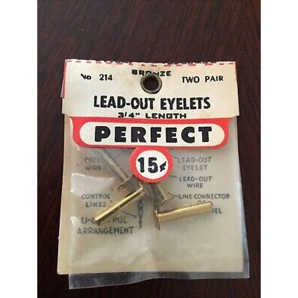 Vintage Perfect No.214 Lead-Out Eyelets 3/4 Length Model Airplane Parts