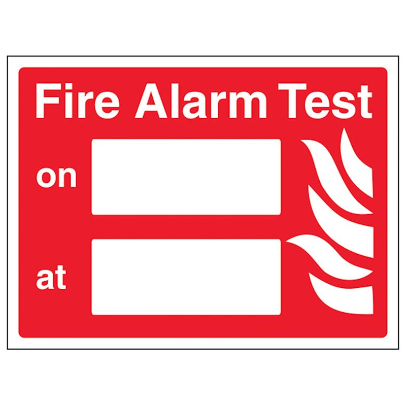 V Safety Fire Alarm Test - Landscape 300 x 200 mm - 3mm Aluminium ...