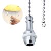 LNJBABAO 2 Pack Pull Cord Weight Handle Blind Pull Chrome Light Pull with Rubber Ring and Connectors for Shower/Bathroom/Toilet/Fan Switch