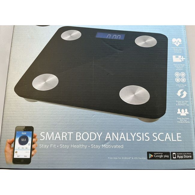 Bluetooth Wayland Square Body Fat/Weight Scales Smart Tec LCD Digital Scale  NEW