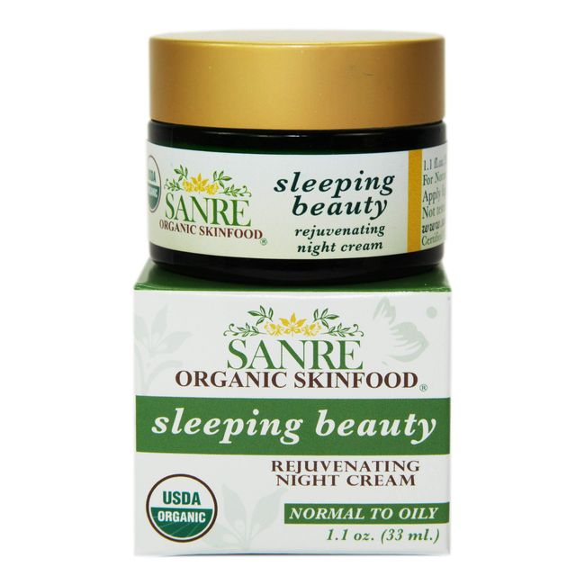 SanRe Organic Skinfood - Sleeping Beauty - 100% USDA Organic Balancing Night Cream For Normal/Oily to Combination Skin
