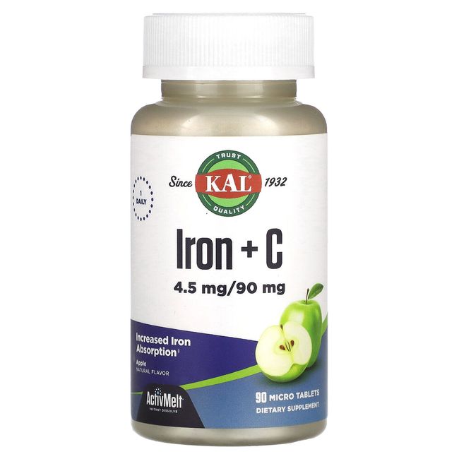 Iron + C, Apple, 90 Micro Tablets