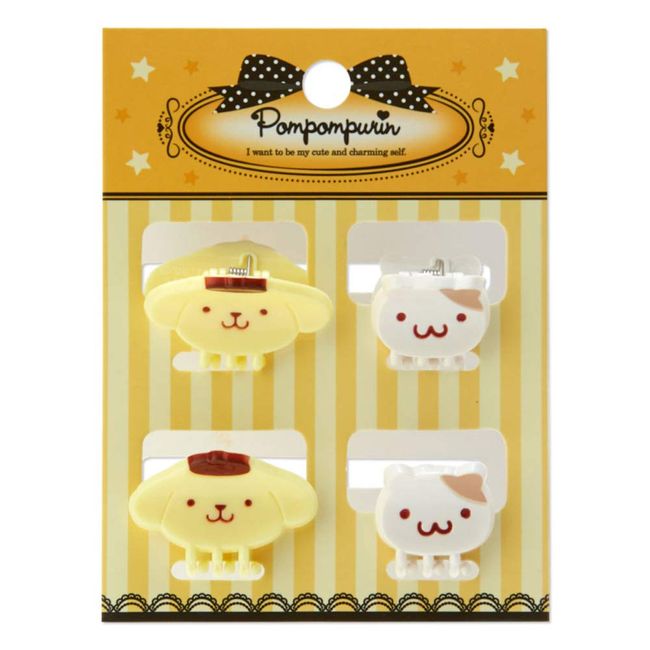 Sanrio 178471 Pom Pom Purin Mini Hair Clip, Approx. 0.8 x 1.0 x 0.8 inches (2 x 2.5 x 2 cm), ABS Resin