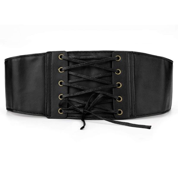 uxcell Cinch Belt, Elastic Band Corset Style, Black, Press Button Closure, 24.8-27.6 inches (63-70 cm)