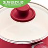 2 Quart Healthy Ceramic Nonstick Cookware Set Red Effortless Cleanup