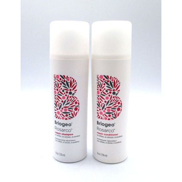 Set / 2 Briogeo Rosarco Repair Shampoo And Conditioner ~ 8 oz / 236 ml x 2 ~