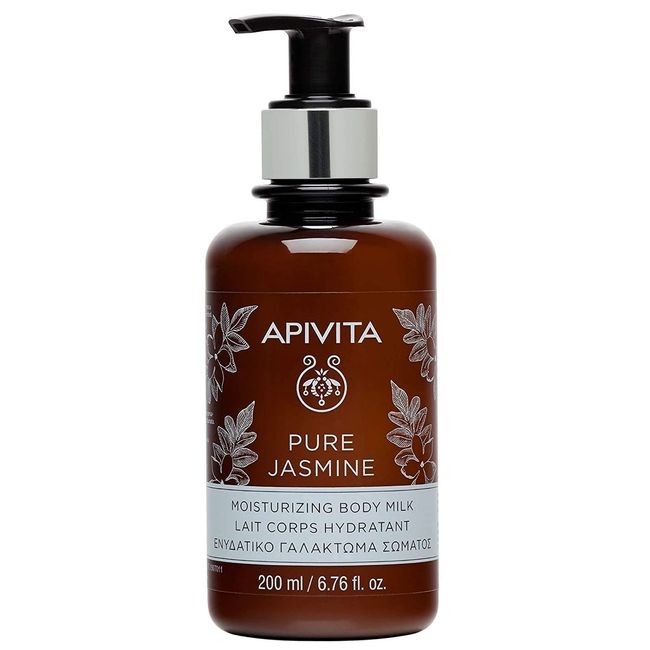 Apivita Pure Jasmine Body Lotion, Moisturizing Body Milk with Shea Butter & Greek Olive Oil, Hyaluronic Acid for Intensive Hydration & Skin Elasticity Support, 6.76 Fl Oz