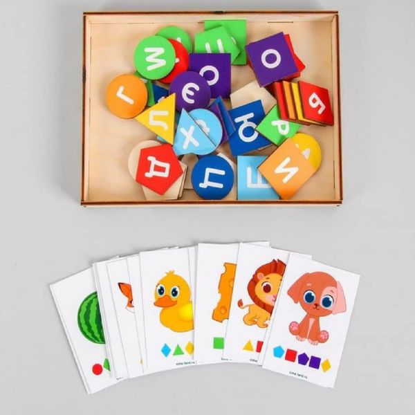 Learn Russian Language for Kids - Learn Russian Alphabet Flash Cards - Wooden Russian Azbuka - Alphabet Learning Toys - Russian Educational Toys