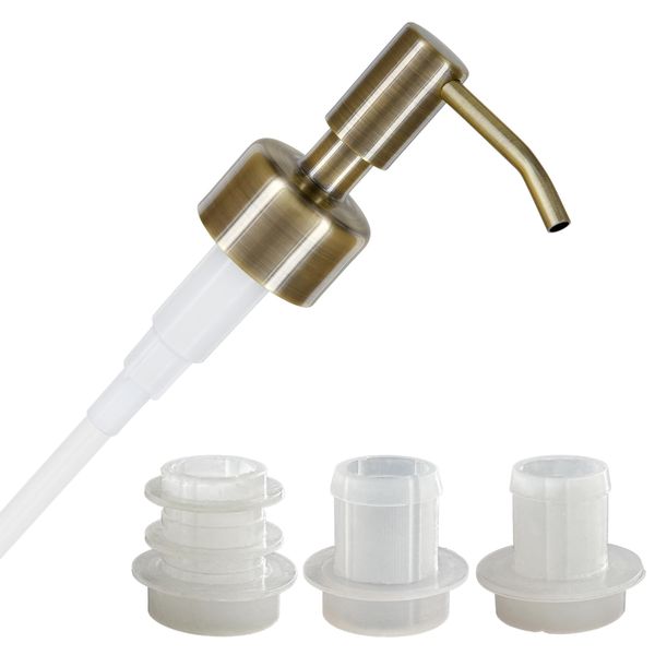ALTGLAS Seifenspender Pumpkopf 'Budapest' - Edelstahl Aufsatz mit Set aus 3 Dichtungsringen für 18-23mm Flaschen - Upcycling Pump Spender aus Flaschen Bauen, z.B. Hendrick's, Monkey (Vintage Bronze)