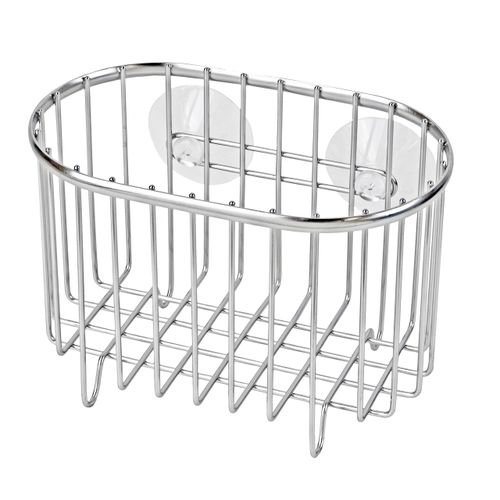 Pearl Metal HB-3293 Kitchen Sink Corner Basket, Stainless Steel, Suction Cup Type, Silver 7.1 x 4.3 x 4.7 inches (18 x 11 x 12 cm)