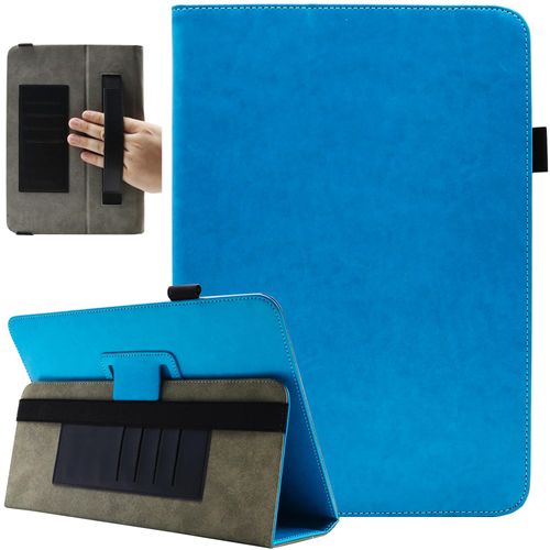 Universal 10 Inch Tablet Case, Universal 10.1 Inch Tablet Case, Viclowlpfe Protective Folio Stand Android Case for 9.6-10.5 Inch Tablet with Hand Strap and Cards Slots, Blue