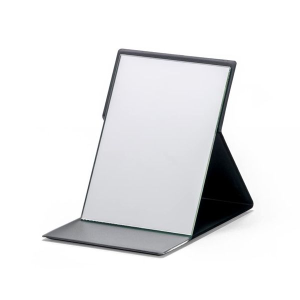 HORIUCHI MIRROR [Makeup Professionals' Favorite Mirror and Easy to Use] Folding Mirror, Makeup Mirror, Tabletop Stand, Freely Adjustable Angle, Compact, Portable, Travel, Storage, Convenient, Wide, Clear, Beautiful, Small, Black, Made in Japan