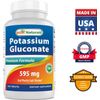 2 Pack Best Naturals Potassium Gluconate 595 mg 250 Tablets
