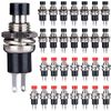 Clyxgs Momentary Push Button Switch，SPST Normal Open NO Switch 2 Pin Mini Micro 1A 250V AC Black +Red Cap 30 PCS