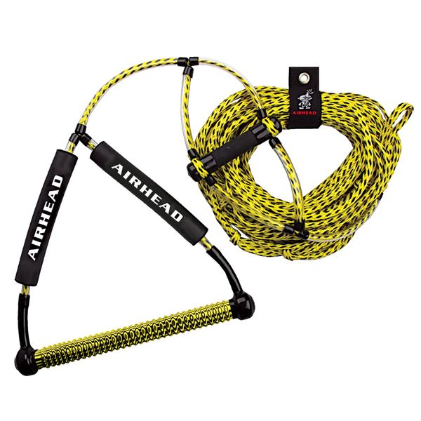 Airhead Trick Handle Wakeboard Rope, 4 Sections, 75-Feet, Yellow