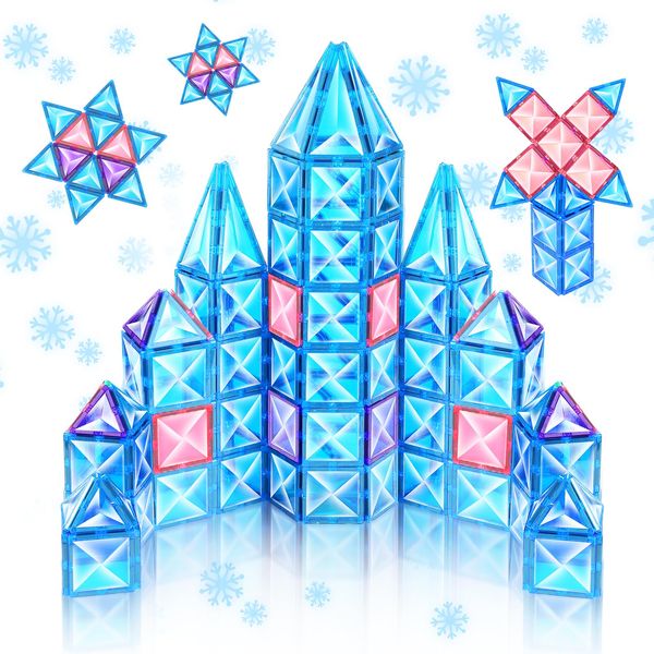 Ikaliwei Magnetic Building Blocks Kids Toys for 3 4 5 6 7 8+ Year Old Girls Boys 20pcs Magnetic Tiles Toddler Toys Age 3-5 3D Building Blocks Children Toys for 3-4 4-5 Christmas Birthday Gifts(Blue)