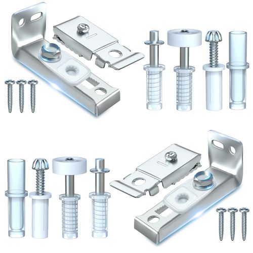 Bifold Door Hardware Repair Kit - 2 Pack Bi-fold Sliding Closet Doors Replacement Parts Include Top & Bottom Bracket, 3/8" Pivot, 7/8" Guides Wheel, for Folding Pocket Door Accordion Door Barn Door