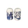 Blue Willow Salt & Pepper Shakers Pots Mills Ceramic Tableware Antique Oriental