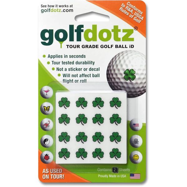 Golfdotz | Shamrock | Golf Ball Markers | Golf Accessories | Golf Ball Customizers | 32 Count